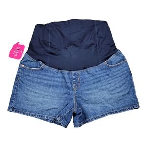Maternity New Over Belly Midi Maternity Jean Shorts Isabel Maternity size 14